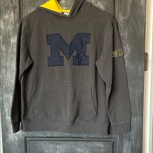 Stadium Athletics Gray and Yellow Kids Michigan Hoodie